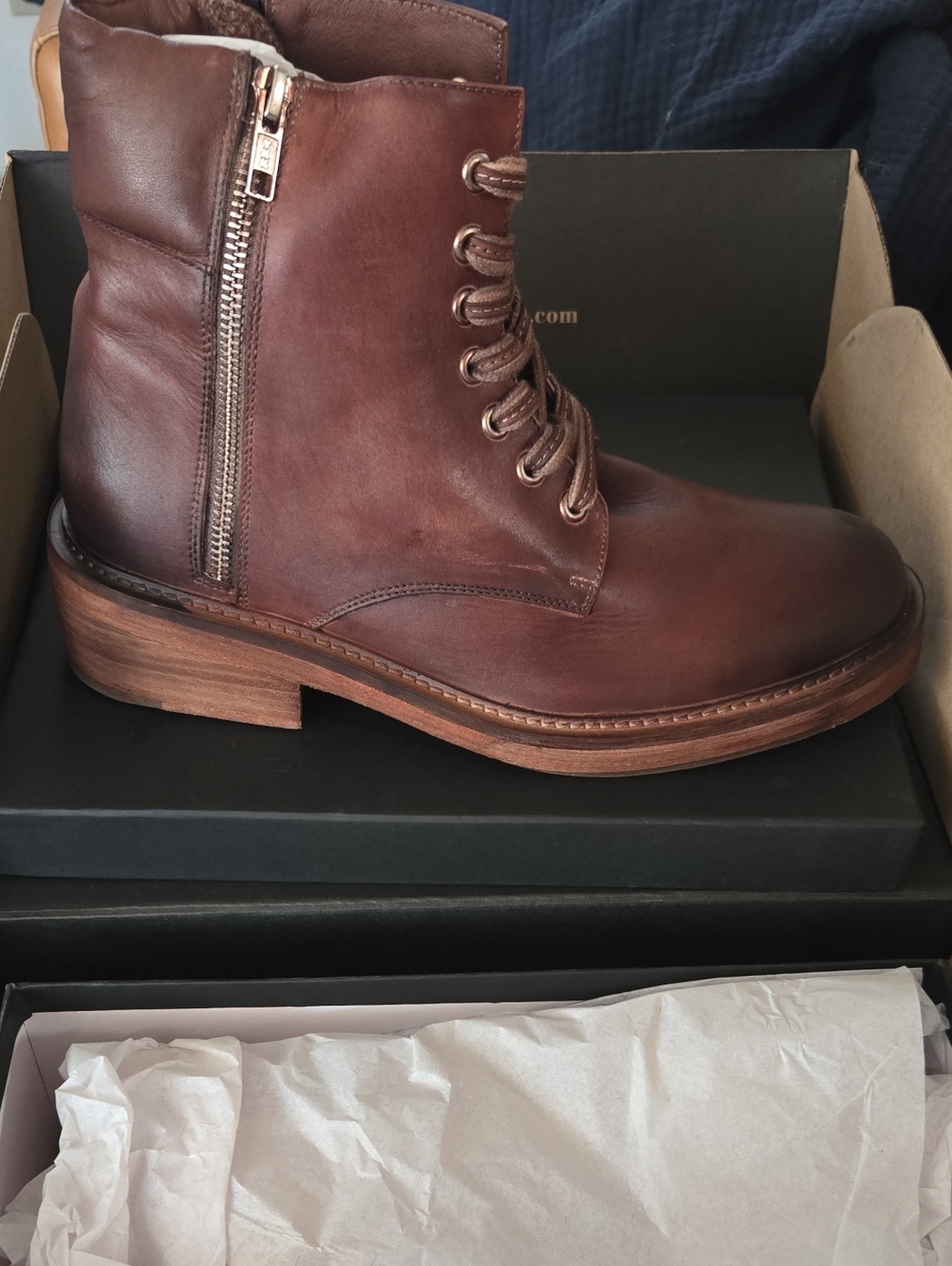 Vintage Foundry Allison Leather Lace-Up Ankle Boots